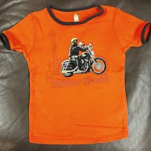 Pj top orange black biker rock cute